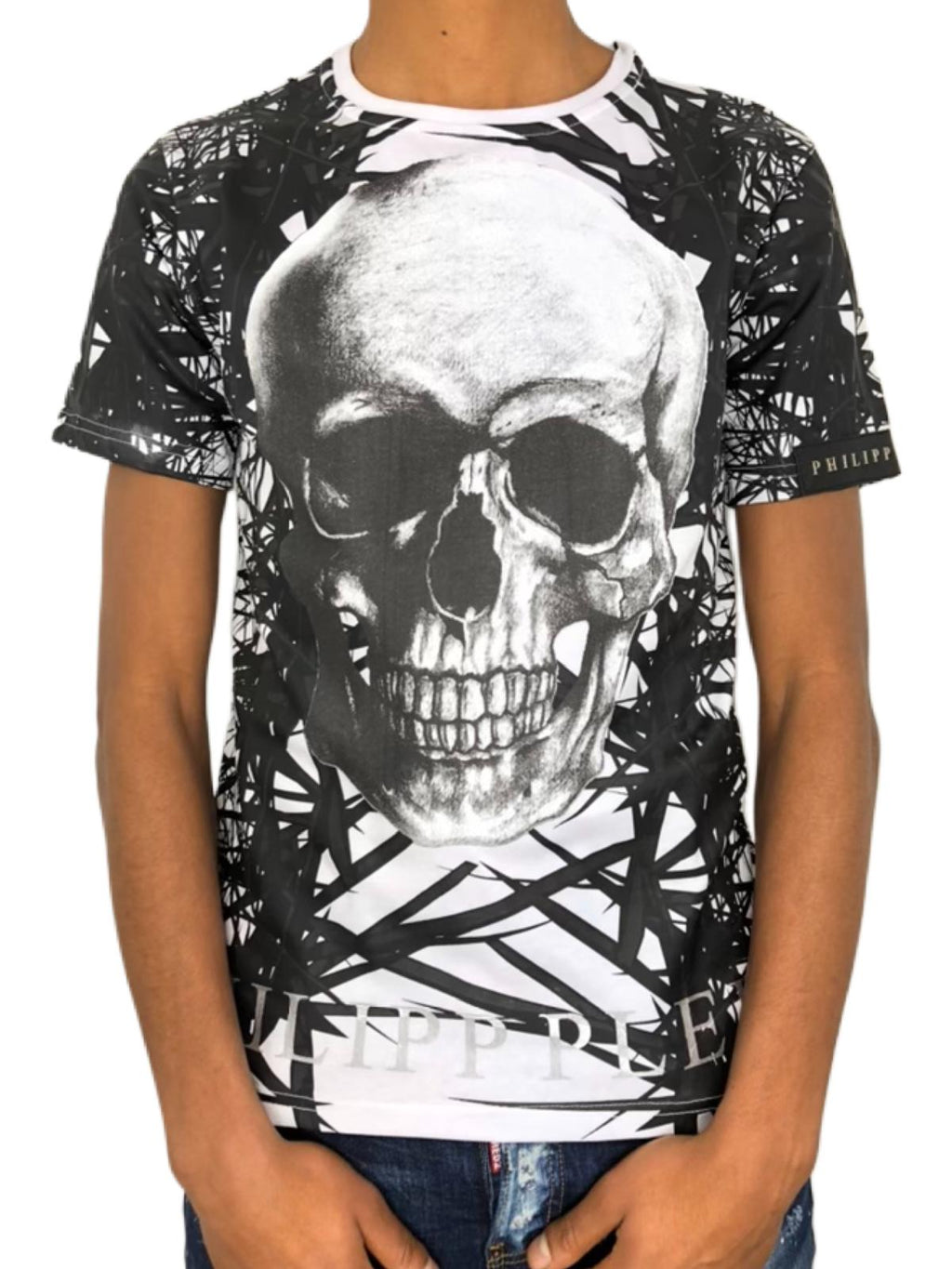 T-shirt Philipp Plein tête de mort trait