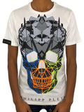 T-shirt Philipp Plein tête de mort fluo