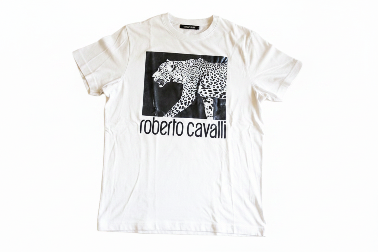 T-shirt manches courtes Roberto Cavalli Léopard