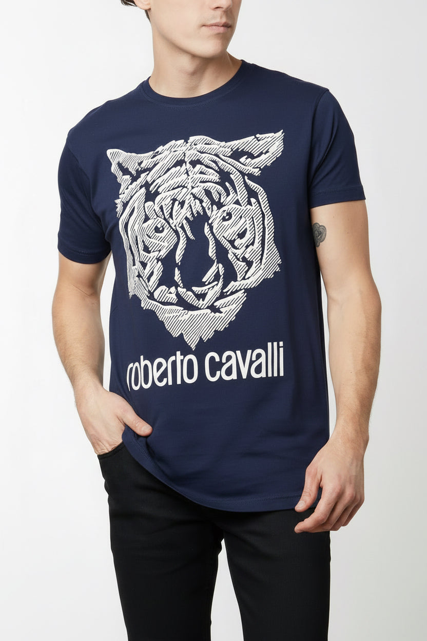 T-shirt manches courtes Roberto Cavalli Tigre