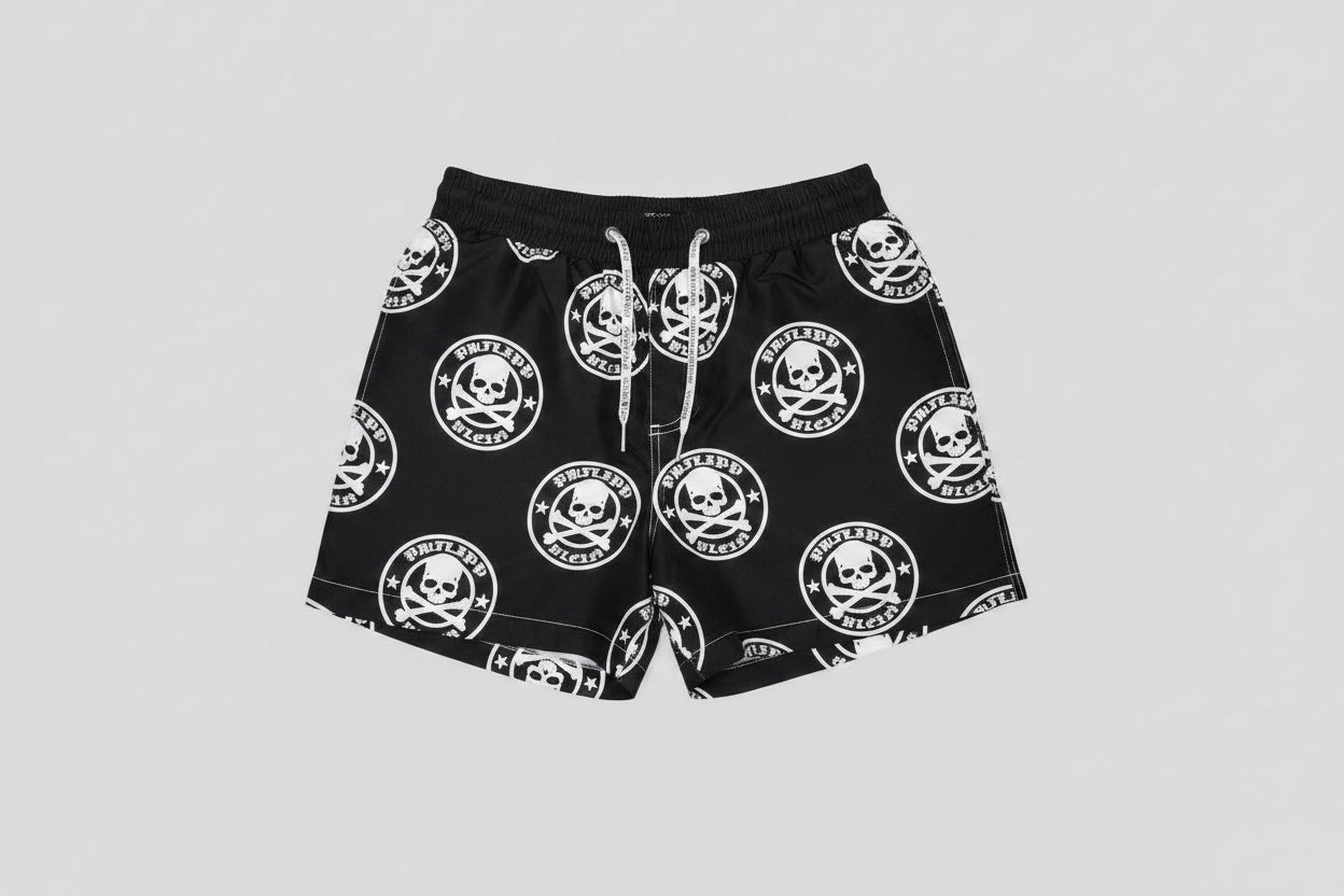 Short de bain Philipp Plein noir et blanc