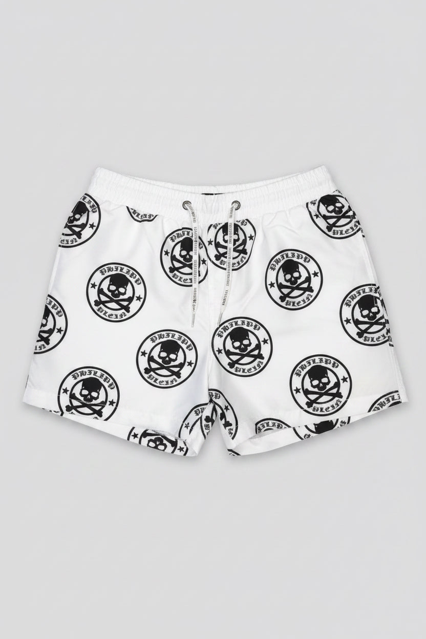 Short de bain Philipp Plein noir et blanc