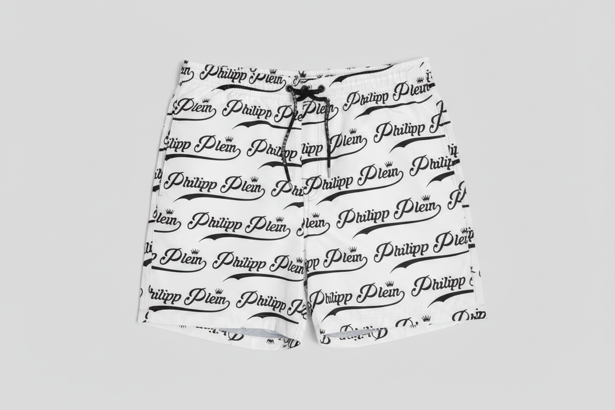 Short de bain Philipp Plein noir et blanc