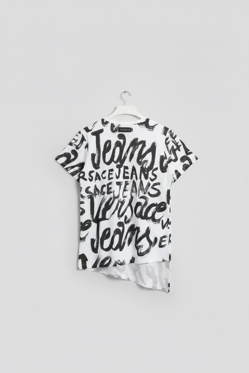 T-shirt long Versace blanc