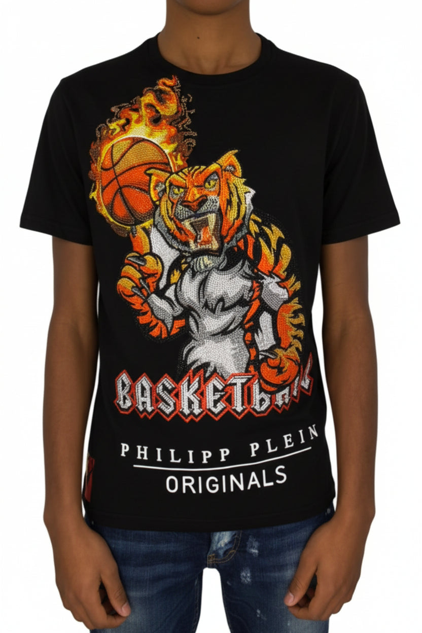 T-shirt Philipp Plein tigre basketball strass