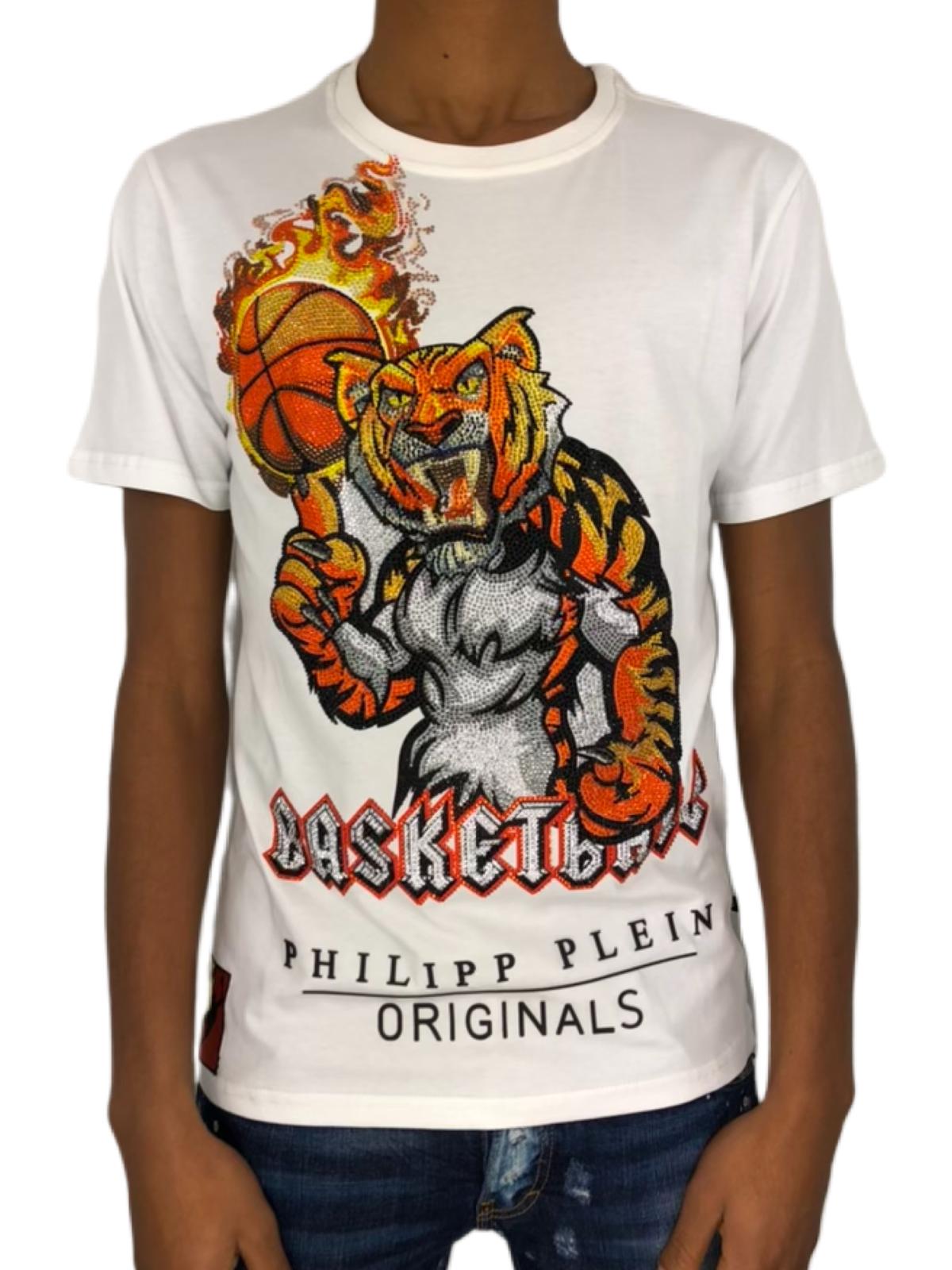 T-shirt Philipp Plein tigre basketball strass