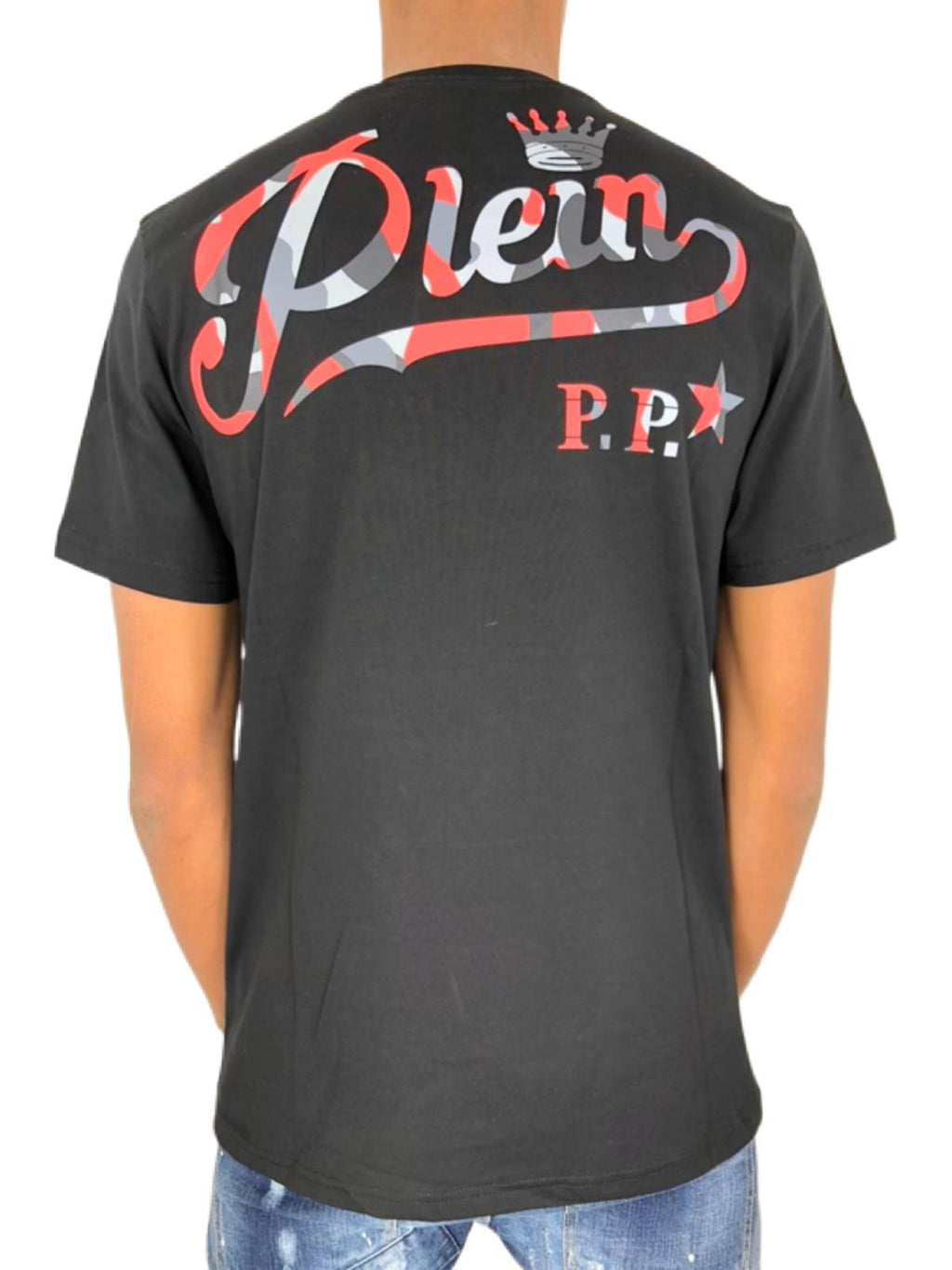 T-shirt Philipp Plein blanc, rouge et gris
