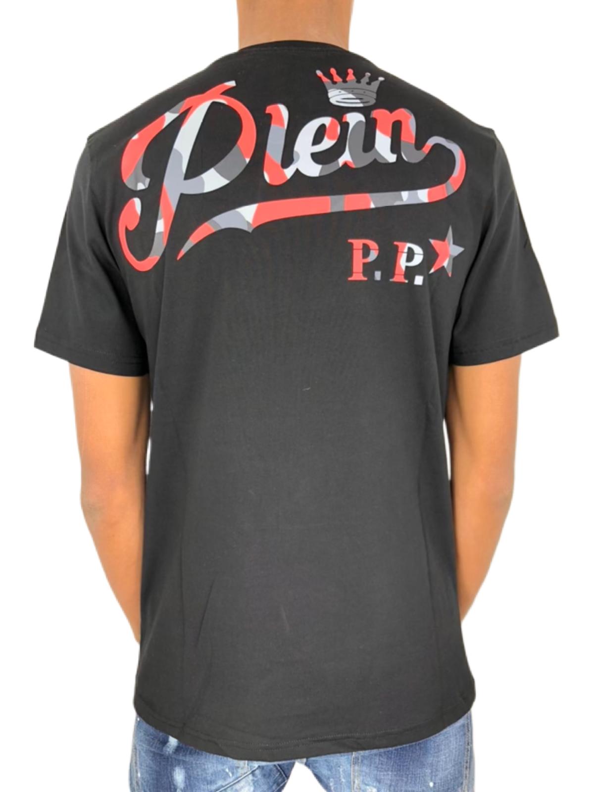 T-shirt Philipp Plein blanc, rouge et gris